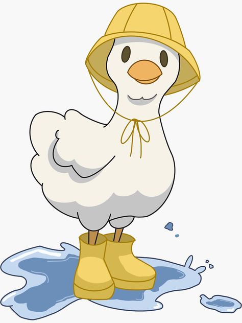 "Duck with rain boots in a puddle" Sticker for Sale by lunarrcreations Number Three, Cute Boots, Farm Animal, Farm Animals, Rain Boots, Boots, For Sale, Animals