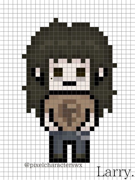 Sally Face Pixel Art Grid, Dhmis Perler Beads, Sally Face Perler Beads, Sally Face Pixel Art, Kandi Perler Pattern, Undertale Pixel Art, Sally Face Game, Easy Perler Beads Ideas, Easy Pixel Art