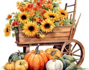 Busted Canvas, Thanksgiving Background, Pumpkin Images, Fall Stuff, Fall Images, Pumpkin Flower, Pumpkin Clipart, Autumn Illustration, Watercolor Pumpkins