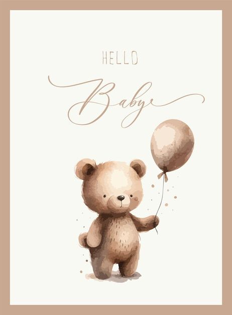 Vector muy bonita tarjeta de invitación ... | Premium Vector #Freepik #vector #arbol #decoracion #celebracion #anuncio Boy Baby Shower Ideas, Baby Illustration, Happy Birthday Video, Baby Shower Invitaciones, Baby Shower Cookies, Birthday Gif, Baby Art, Diy Invitations, Cute Bears