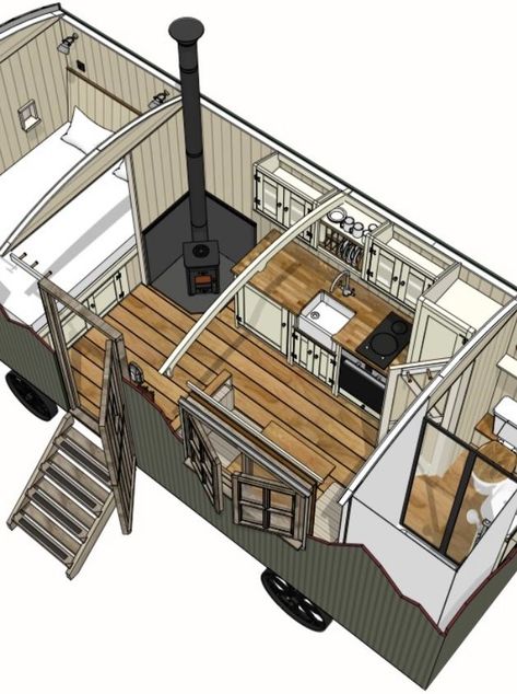 Small Barn House, Farm Style House, Tiny House Camper, Tiny House Trailer, Tiny House Inspiration, Van Life Diy, Container House Plans, Tiny House Cabin, Remodeled Campers