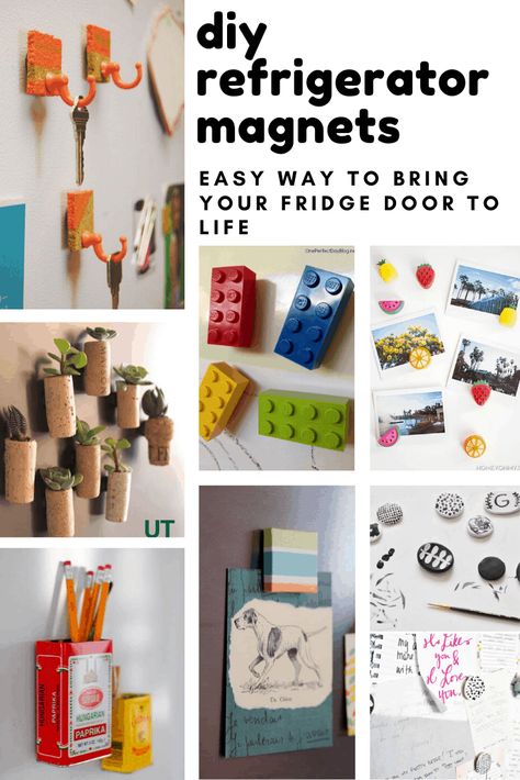 This weekend why not have fun decorating your fridge with these diy refrigerator magnet projects that are great fun for kids and grownups! Small Magnets Diy, Diy Refrigerator Magnets, Homemade Fridge Magnets, Magnet Ideas Diy, Fridge Magnets Ideas Creative, Diy Magnets Fridge, Magnet Projects, Handmade Fridge Magnets, Magnet Making