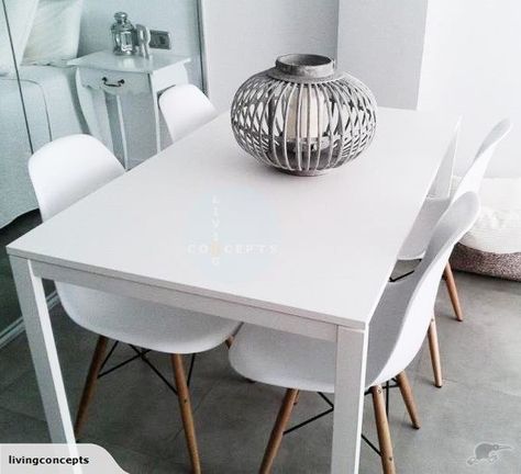 IKEA - MELLTORP 4 seater dining table 125x75cm $179| Trade Me Ikea Melltorp Table, Melltorp Table, Ikea Melltorp, Interior Design Ikea, White Dining Set, Simple Apartments, 4 Seater Dining Table, Ikea White, Ikea Inspiration