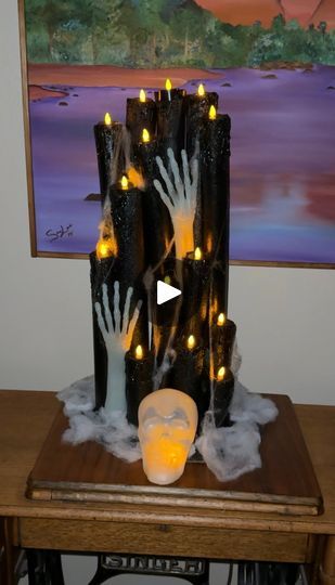 57K views · 1K reactions | Easy & Cheap Halloween DIY Decor 👻 | Easy & Cheap Halloween DIY Decor 👻 | By Sara L | This is a really fun DIY, a
Halloween decoration that I did for under 20 and they were
selling it at HomeGoods for seventy-nine ninety-nine. So, I
went to Target. I got six pool noodles. They were a dollar
each and then, I cut them into various sizes. Then, you just
want to take a box cutter and cut out the center of one end
of the pool noodle so you can fit a battery-operated tea
light. Then, I take my hot glue gun and go and Place all your
different size pool noodles and glue them onto a piece of
cardboard. Then I take the hot glue gun and I'm going around
and making it look like wax is dripping off the candles. You
can be messy with this. It does not need to be perfect. I w Halloween Decorations With Pool Noodles, Pool Noodle Candles, Cheap Halloween Diy, Cheap Halloween, Pool Noodle, Halloween Decorating, Easy Cheap, Pool Noodles, Halloween Stuff