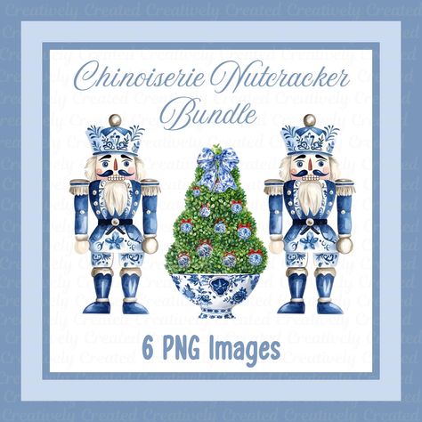 Invitations Cricut, Nutcracker Image, Chinoiserie Planter, Christmas Crafts Diy Projects, Cricut Print And Cut, Crafts Diy Projects, Boxwood Topiary, Unique Christmas Decorations, Watercolor Christmas Cards