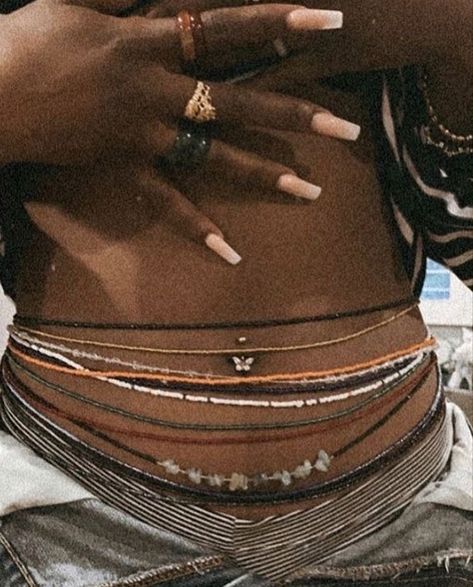 Ny Mcfly, Body Jewelry Diy, Waist Beads African, African Waist Beads, Waist Jewelry, Earthy Jewelry, Earthy Outfits, Belly Jewelry, Black Femininity