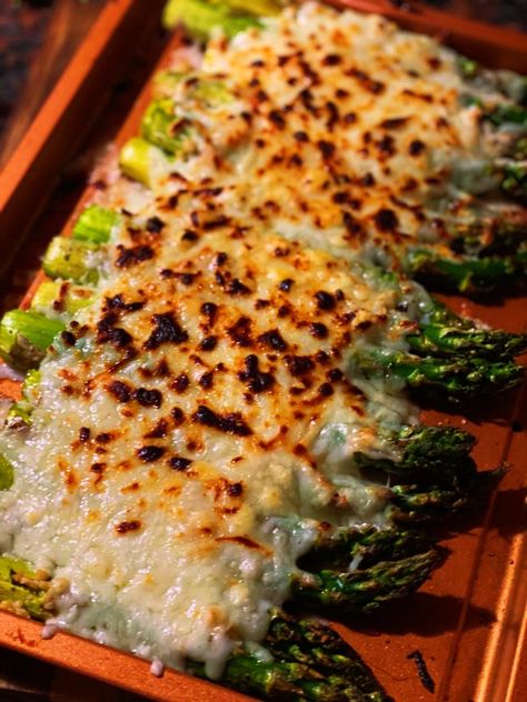 Swiss And Gruyere Recipes, Swiss Cheese Recipes, Roasted Asparagus, Steak Dinner, Asparagus Recipe, Low Carb Dinner, Pantry Staples, Swiss Cheese, Side Dishes Easy