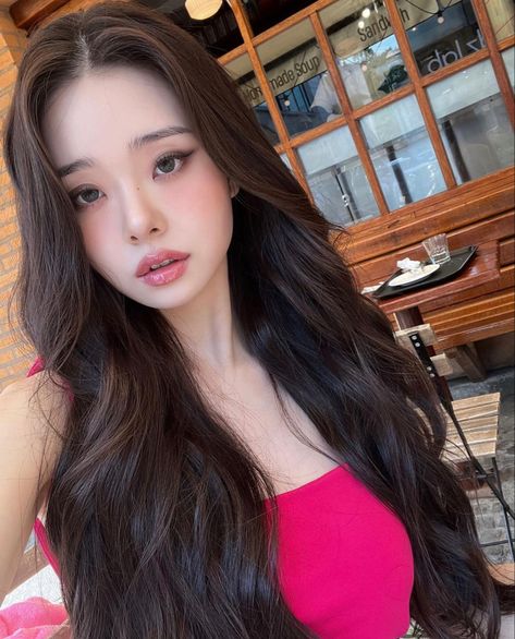 Song Jia, Woman In Red, Pink Girly Things, Girl Inspiration, Pretty Selfies, Pretty Makeup, Korean Beauty, Ulzzang Girl, Hair Goals