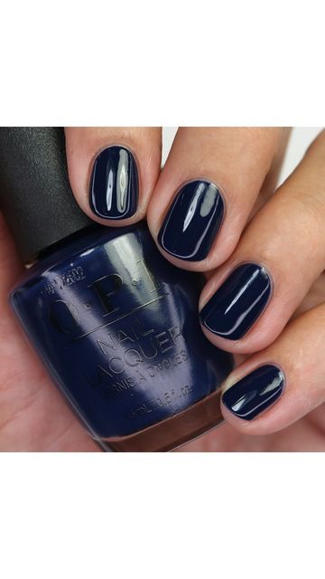 Opi Midnight Mantra, Midnight Mantra Opi, Navy Nail Polish, Fall Polish, Opi Fall, Navy Nails, Nail Polish Collection, Short Nails, Essie