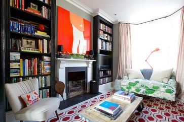 A colourful London home eclectic-living-room Modern Victorian Living Room, London Living Room, David Hicks, Victorian Living Room, London Living, Modern Victorian, Eclectic Living Room, Furniture Trends, Built In Bookcase