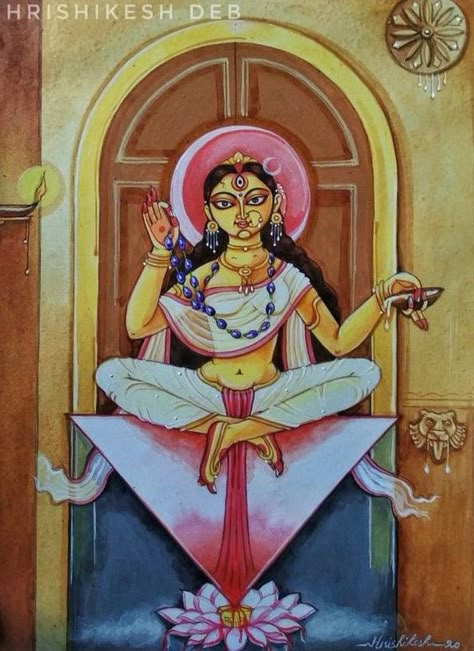 Kamakhya Devi Painting, Devi Painting, Kamakhya Devi, Jamini Roy, God Drawing, Adi Shakti, Buddha Painting Canvas, Durga Ma, Ma Durga