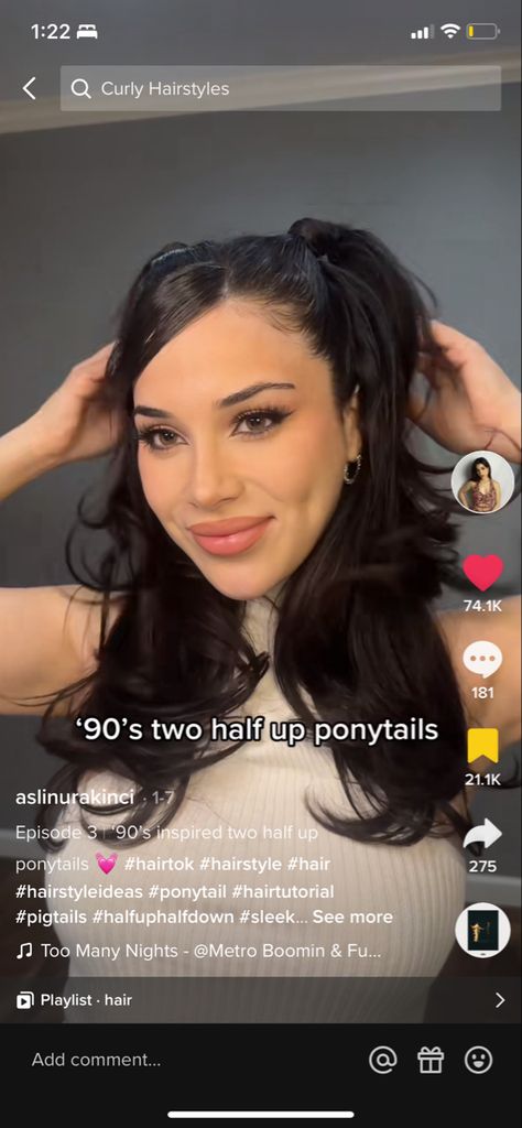 Two Ponytails Half Up Half Down 90s, Drake Concert Hairstyle, Two Ponytails Half Up Half Down Tutorial, Half Up Half Down Pigtails Side Part, Two Pig Tails Hairstyles, Curly Pigtails Half Up Half Down, Two Pig Tails Half Up Half Down, Half Up Half Down Pig Tails, Two Half Up Pigtails