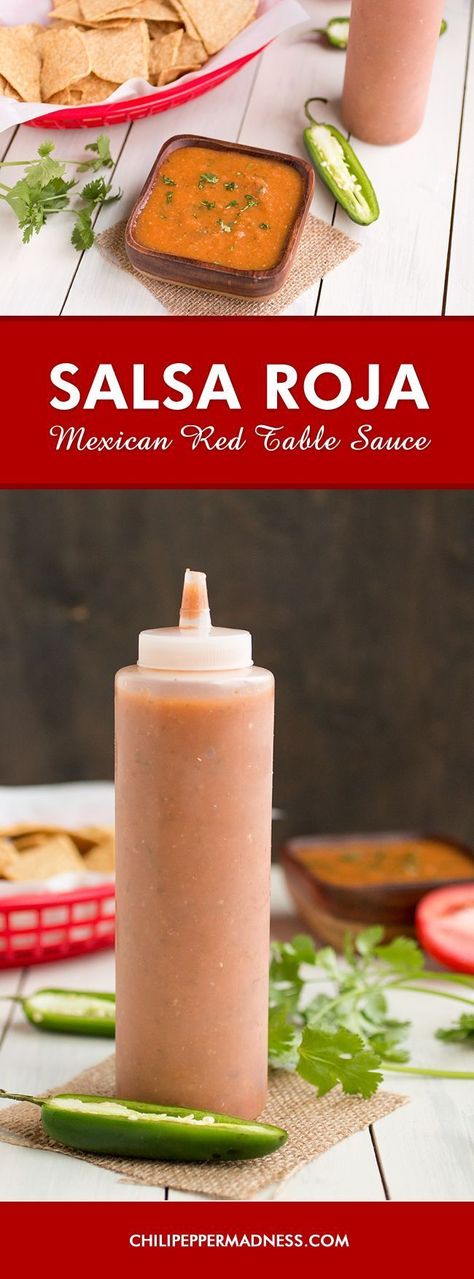 Mexican Red Table Sauce (Salsa Roja) - The perfect taco sauce or burrito sauce you will want to always have around.. Sauce For Carnitas Tacos, Burrito Sauce, Easy Homemade Salsa, Chili Pepper Recipes, Mexican Sauce, Salsa Guacamole, Salsa Sauce, Diy Easy Recipes, Mexican Restaurants