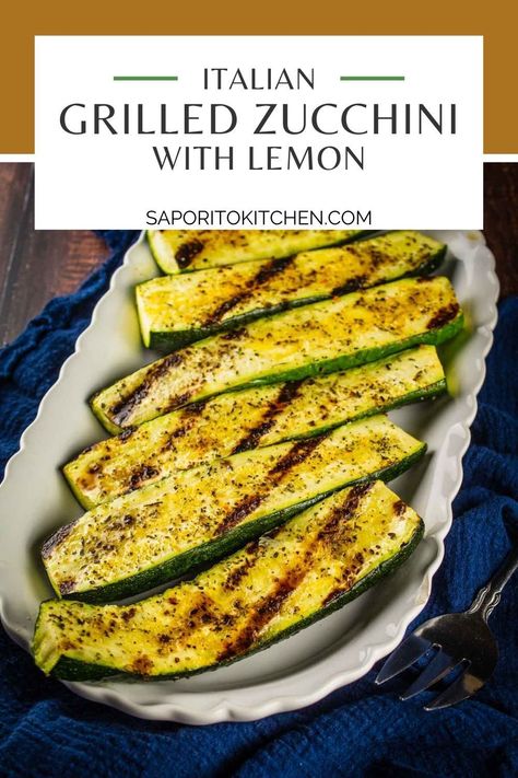 This easy grilled italian zucchini is a fresh and delicious vegetarian side dish. Seasoned with italian flavors and cooked perfectly on the grill, this dish takes just 20 minutes to complete! #grilledzucchini #italianzucchini #zucchinirecipes Fish Fry Side Dishes, Squash Zucchini Recipes, Zucchini Side Dish Recipes, Italian Zucchini, Vegetarian Side Dish, Beach Recipes, Zucchini Side Dishes, Food Savory, Vegetarian Italian