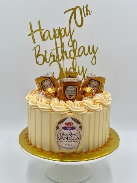 crown royal cake Crown Royal Cake, Crown Royal Vanilla, Chic Cupcakes, Cottage Bakery, Custom Sugar Cookies, Salted Caramel Cake, Custom Cupcakes, Diy Cookie, Caramel Cake