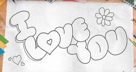 Easy Graffiti Letters, Bubble Writing, Easy Graffiti, Easy Graffiti Drawings, Useless Things, Graffiti Art Letters, Bubble Font, Graffiti I, Love Coloring Pages