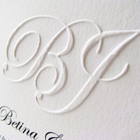 Monograms Embossed Paper Art, Letterpress Wedding Stationery, Embossed Wedding Invitations, Wedding Invitation Stationary, Monogram Wedding Invitations, Initial Tattoo, Diy Letters, Handmade Wedding Invitations, Wedding Logos