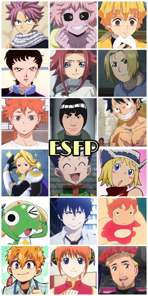 Esfp Characters, Esfp Anime Characters, Infj Anime Characters, Isfj Anime Characters, Mbti As Anime Characters, Enfj Movie Characters, Anime Mbti, Esfp Personality, Mbti Character