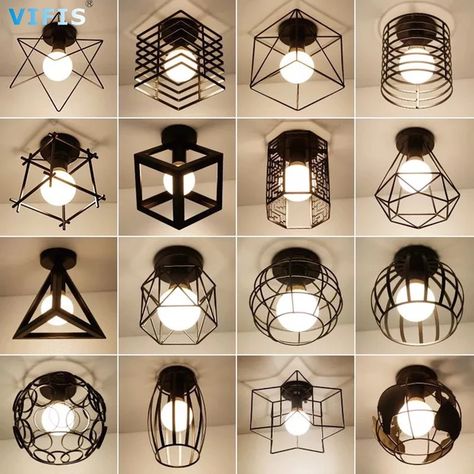 Metal Lamps, Retro Ceiling Lights, Cheap Ceiling Lights, Led Ceiling Light Fixtures, Kitchen Chandelier, Vintage Ceiling Lights, Ceiling Lamp Shades, Diy Chandelier, Ceiling Lights Living Room