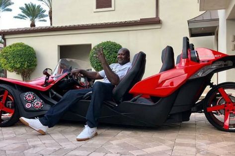 This Is Shaq's Custom-Stretched, 4-Seater Polaris Slingshot Custom Slingshot, Slingshot Car, Shaquille O’neal, Polaris Slingshot, Expensive Things, Custom Trailers, Trike Motorcycle, Big Animals, Larry Bird