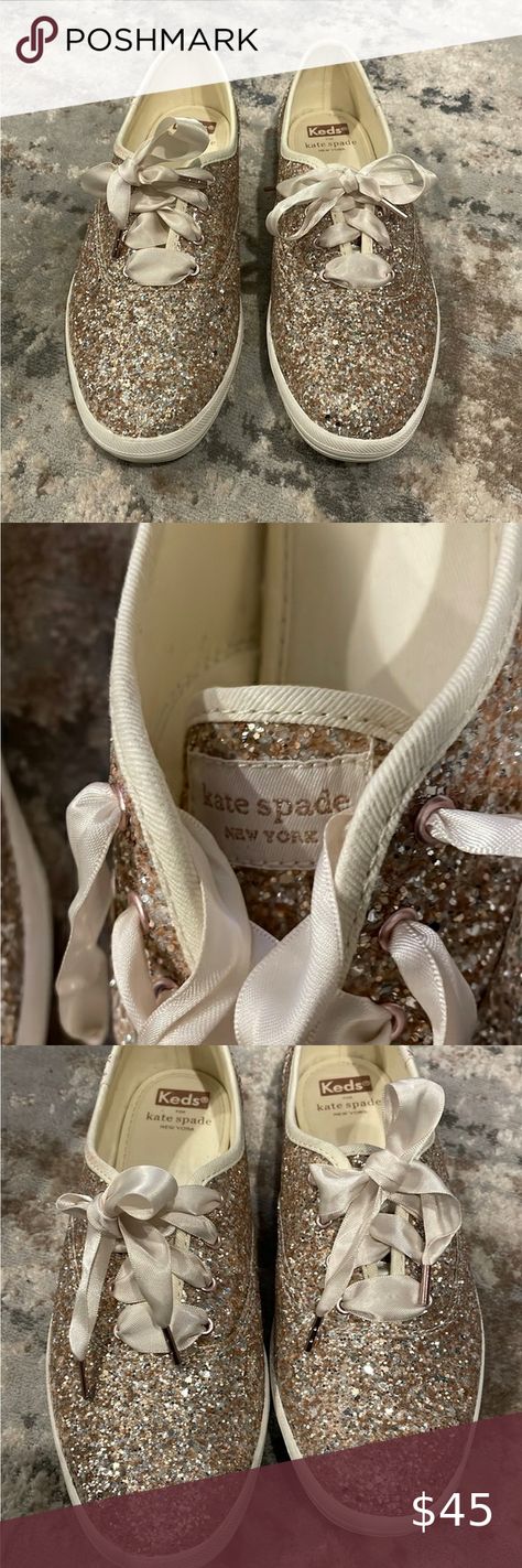 Kate Spade ♠️ Keds Gold Glitter Sneakers Size 8 Kate Spade Keds, Glitter Sneakers, Kate Spade Shoes, Keds, Gold Glitter, Kate Spade, Glitter, Sneakers, Gold