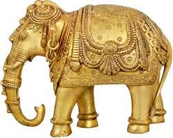 Decorated Temple Elephant Temple Elephant, Elephant Statue, Brass Statues, Elephant Decor, Well Decor, Tibetan Buddhist, Brass Decor, Indian Home Decor, Lead Acid Battery