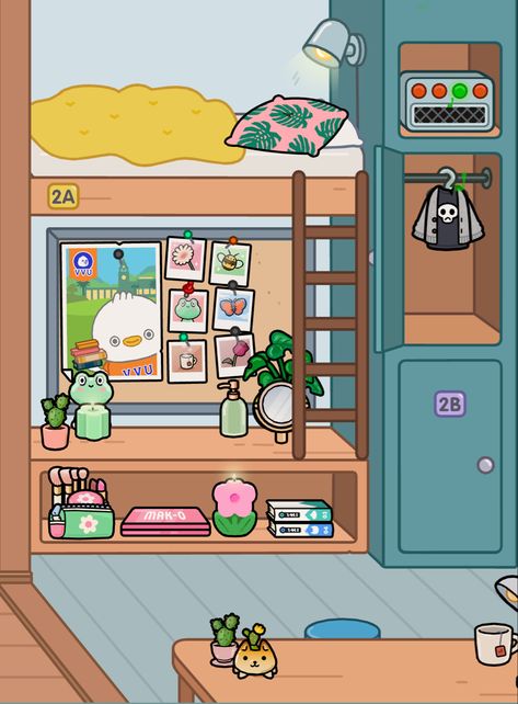 College Dorm Room Ideas Toca Boca, Toca Boca My Room Pack, Toca Boca University Dorm Ideas, Toca Boca College Dorm Ideas, Nature Dorm Room, Thumbnail Backgrounds, Toys Template, University Rooms, Toca Ideas