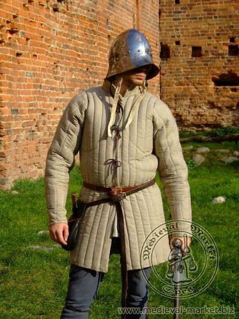 Long Gambeson Medieval Gambeson, Medieval Reenactment, Medieval Market, Century Armor, Quilted Shirt, Armor Clothing, Larp Armor, Historical Armor, Historical Reenactment