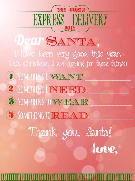 Want, need, wear, read Santa letter. Made with my RhonnaDesigns app Santa Letter Want Need Wear Read, Want Need Wear Read, Santa Letter, Dear Santa, All Things Christmas, Christmas Fun, Christmas Time, Christmas Gifts, Reading