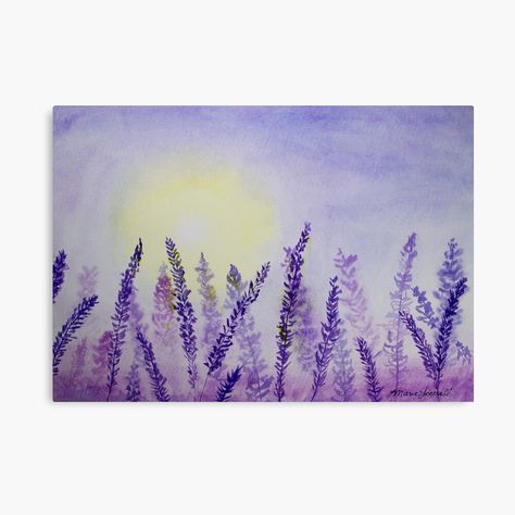 "Lavender Fields Watercolor Painting, Purple Floral Watercolor, Sunrise, Sunset Field of Lavender Flowers, Floral Art, Garden Painting" Art Board Print for Sale by littrellart | Redbubble Garden Painting Art, Field Of Lavender, Sunset Field, Lavender Art, Lavender Paint, Purple Painting, Painting Purple, Garden Watercolor, Watercolor Ideas