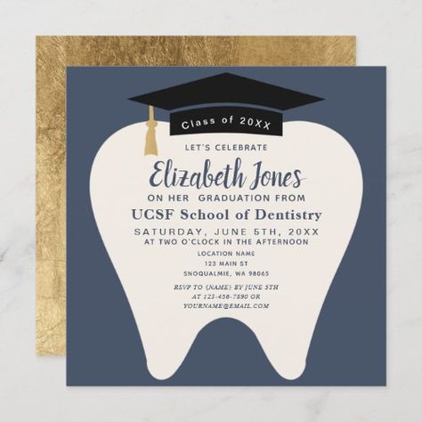 $2.80 | Minimal Dentistry School Tooth Graduation Party #simple, minimalist, chic, elegant, graduation, graduation cap, minimal, tooth, dentistry school, dentist Graduation Invitation Cards, Graduation Design, Graduation Party Invitation, Graduation Party Invitations, Graduation Announcements, Free Birthday Invitations, Diy Invitations, Graduation Invitations, Free Birthday Stuff