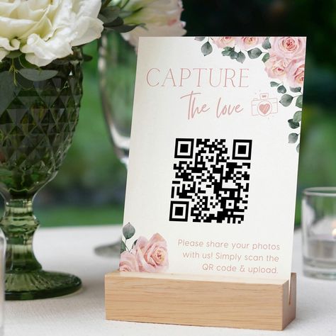 One of our favourite new products, available on the website - QR Code Image Sharing Signs The perfect way to have your guests effortlessly share their captured memories with you 📷🩷💍 #weddingphotos #weddingdecorideas #weddingsigns #weddingstationeryuk #bridetobe2024 #bridetobe2025 Qr Code Poster, Ceremony Signage, Wedding Reception Signage, Newspaper Wedding Programs, Reception Signage, Qr Code Sign, Bride Guide, Floral Photo, Custom Bridal