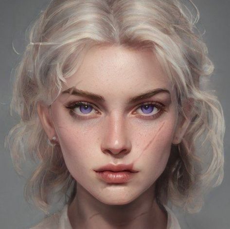 Face Scar Art, Artbreeder Portraits, Female Character Inspiration, Digital Portrait Art, Face Characters, Fantasy Aesthetic, Arte Fantasy, Girls Characters, Ginger Hair