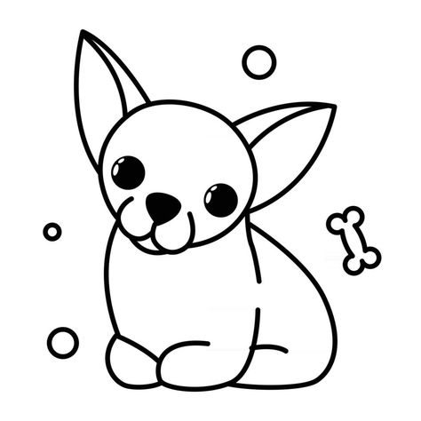 icono de ilustración de vector de dibujos animados lindo de un cachorro de perro chihuahua. es estilo de contorno. Chihuahua Drawing, Dog Drawing Simple, Chihuahua Puppies, Bead Work Jewelry, Work Jewelry, Dog Drawing, Cartoon Drawings, Easy Drawings, Chihuahua