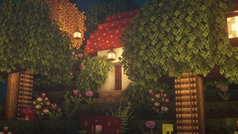 Minecraft Aesthetic Header, Minecraft Macbook Wallpaper, Minecraft Screenshots Aesthetic, Minecraft Interior, Minecraft Banners, Magic House, Minecraft Structures, Minecraft Interior Design, Forest Light