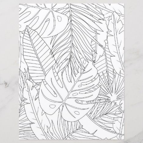 Palm Tree Outline, Tropical Leaves Illustration, Coloring Illustration, Drawings With Meaning, Leaf Coloring Page, Flower Tattoo Shoulder, Leaves Illustration, Watercolor Subjects, Leaf Illustration