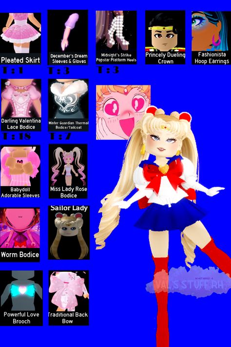 Royale High Sailor Moon Outfit, Royal High Outfits Ideas Free, Heroes Vs Villains Royale High Outfit, Cute Royale High Outfits Ideas Cheap, Sailor Moon Royale High, Free Royale High Outfits, Royale High Cheap Outfit Ideas, Moon Outfit Aesthetic, Night Club Outfits Winter