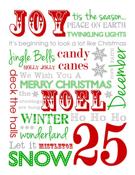 Celebrate the holidays with these Free Christmas Subway Art Printables, 5 color choices to download and print now. Perfect for gifts, decor, or tags. Christmas Subway Art, Subway Art Printables, Word Collage, Christmas Jingles, Christmas Fonts, Free Christmas Printables, Subway Art, Noel Christmas, Christmas Love