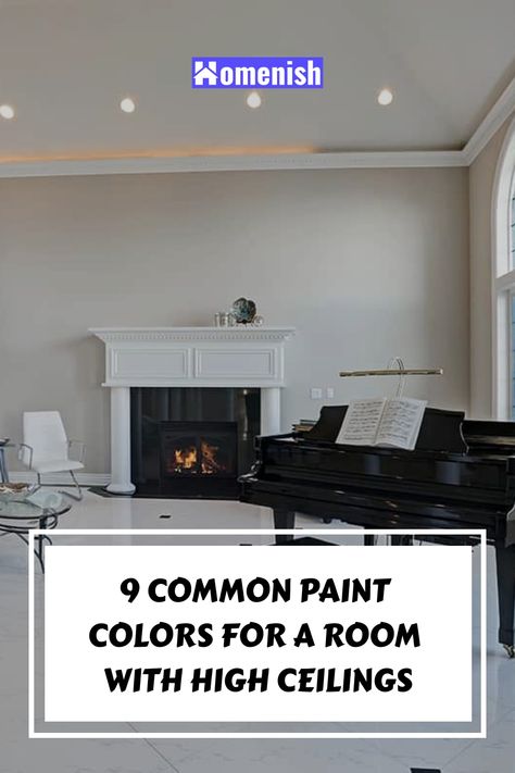 A large home that boasts an open-plan room with high ceilings is a great place for entertaining visitors or getting cozy with your family. Choosing the best paint colors for the tall walls and high ceilings can create the perfect focal point. Painting large rooms may not be an easy task, but with endless paint color possibilities, you might not know your best options. If you want to keep your large room bright and airy, you should opt for relaxing and soft hues. High Ceiling Living Room Colors, Painting Tall Walls High Ceilings, Matching Walls And Ceiling, Ceiling Walls And Trim Same Color, Paint Colors For Vaulted Living Room, Paint Color For Large Open Room, Living Room Paint Color Ideas High Ceilings, Painting The Ceiling Same Color As Walls, Ceilings Painted Same Color As Walls