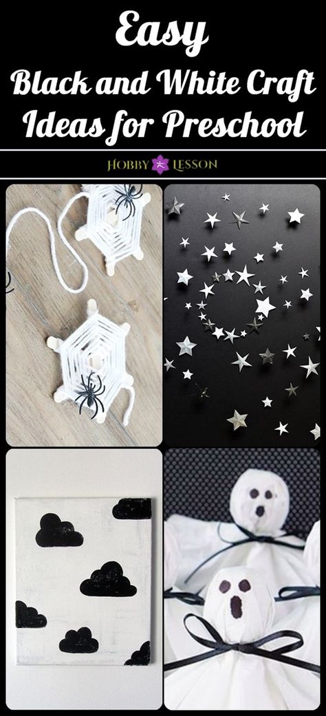 10 Easy Black and White Craft Ideas for Preschool Black And White Craft For Preschool, Black And White Crafts For Kids, Color Black Crafts Preschool, Black And White Activity For Preschool, Black And White Preschool Activities, White Day Celebration In Preschool, Black And White Preschool Art, Black And White Activities For Toddlers, Black And White Day For Preschool