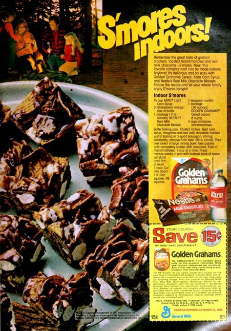 Indoor S'mores recipe: Chocolate dessert bars made with Golden Grahams cereal - Click Americana Chocolate Dessert Bars, Golden Graham Smores, Graham Recipe, Indoor Smores, Chocolate Dessert Bar, Golden Grahams Cereal, No Bake Chocolate Desserts, Chocolate Smores, Golden Grahams