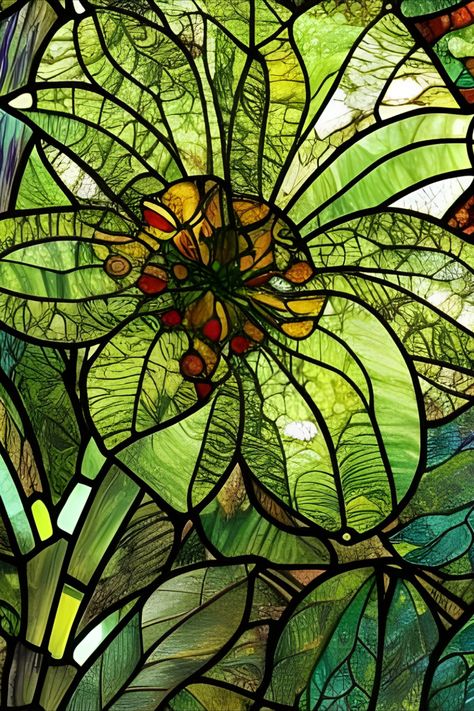 Beautiful stained glass image of a green flower Diy Stained Glass Window, Glass Window Art, Stained Glass Flowers, Window Art, Through The Looking Glass, New Backgrounds, Stained Glass Window, Green Flower, Stained Glass Art