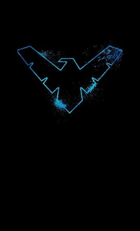 Nightwing Symbol, Nightwing Aesthetic, Nightwing Wallpaper, Night Wing, Wallpaper Aesthetic Dark, Batman Comic Wallpaper, Superhero Poster, Batman Symbol, Galaxy Wallpaper Iphone