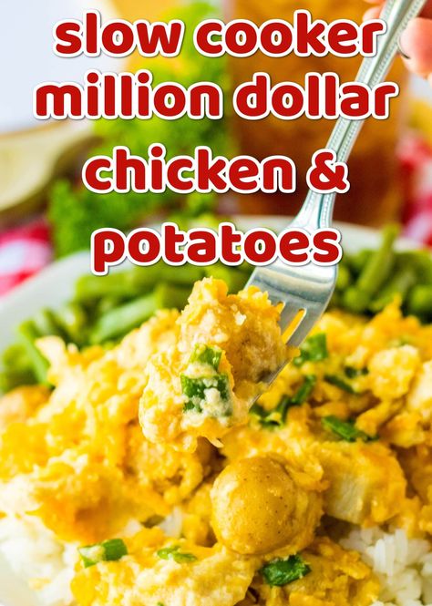 Slow Cooker Million Dollar Chicken, Recipes With Chicken And Potatoes, Slow Cooker Chicken Potatoes, Crockpot Chicken And Potatoes, Cheesey Chicken, Potato Recipes Crockpot, Meat And Potatoes Recipes, Million Dollar Chicken, Chicken Breast Slow Cooker