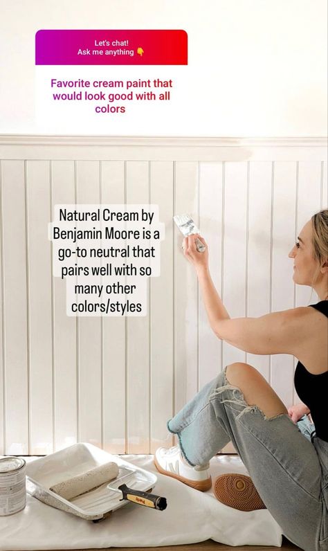 Natural Cream By Benjamin Moore, Paint Color Inspiration, Paint Swatches, Neutral Paint, Favorite Paint, Interior Paint Colors, Natural Cream, Paint Colors For Home, White Paint