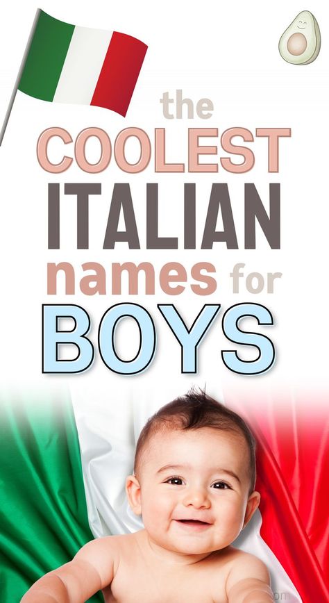 the coolest italian names for boys - picture of baby boy in front of flag of italy G Names For Boys, Baby Boy Names Italian, Italian Boy Names, Italian Names Boy, Country Baby Boy Names, American Boy Names, Male Baby Names, Popular Boy Names, Cool Baby Boy Names