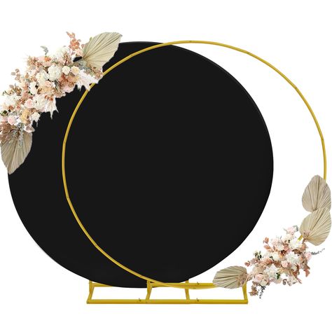 PRICES MAY VARY. Wedding Arch Backdrop Stand and arch cover-You will receive a metal round balloon arch stand that is 6.6ft, as well as an black arch backdrop stand cover of the same size and an installation manual.Let wedding arch frame create the perfect background for your wedding. High Quality-Our wedding arches are all made of high-quality metal, which is sturdy.The wedding arch cover is made of high elastic spandex,which has a smooth hand feel and is wrinkle resistant,Machine washable and Baby Shower Garden, Balloon Arch Stand, Arch Backdrop Stand, Wedding Arch Backdrop, Black Arch, Shower Garden, Circle Arch, Arch Frame, Metal Wedding Arch