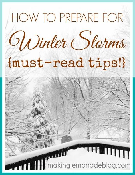 How to prepare for winter storms and power outages- great tips from www.makinglemonadeblog.com #sump #winter #howto #house #tips Winter Storm Prep, Winter Storm Preparedness, Cold Weather Hacks, Storm Preparedness, Storm Prep, Power Outage Tips, Tips For Winter, First Day Of Winter, Winter Survival