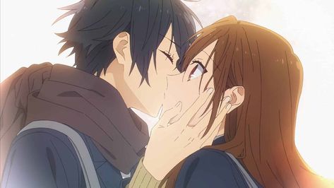 HoriMiya: Season 2/ Episode 10 "Jealousy" – Recap/ Review Surprise Kiss, Banner Gif, Arte Sketchbook, Anime Character Drawing, Anime Kiss, Matching Profile Pictures, Anime Ships, The Missing, Anime Movies