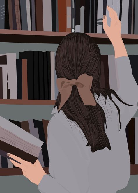 Girl In Library, Professional Illustration, Minimal Illustration, Digital Portrait Illustration, Illustration Art Girl, Portrait Design, Girly Art Illustrations, Into Art, Girl Reading